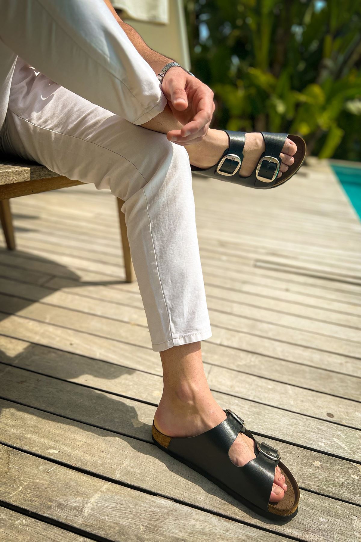 TRL001 - Chekich Deri Terlik SIYAH