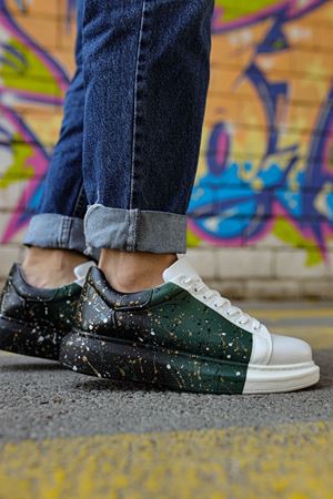 CH254 - CBT Pittura Erkek Ayakkabı 437 BEYAZ / YESIL / SIYAH