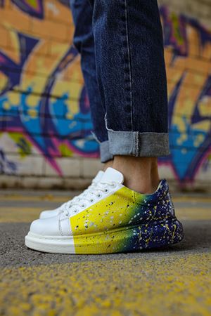 CH254 - CBT Pittura Erkek Ayakkabı 408 P SARI / LACIVERT