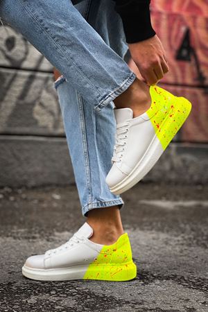 CH254 - CBT Pittura Erkek Ayakkabı 502 NEON SARI TOPUK SPLUSH