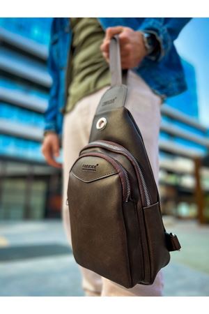 CNT008 - Cilt Deri Erkek Omuz Çantası KAHVE