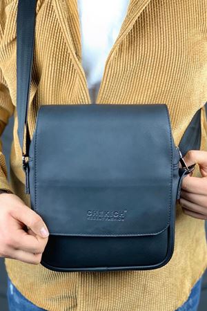 CNT009 - Cilt Deri Erkek Yan Omuz Çantası SIYAH