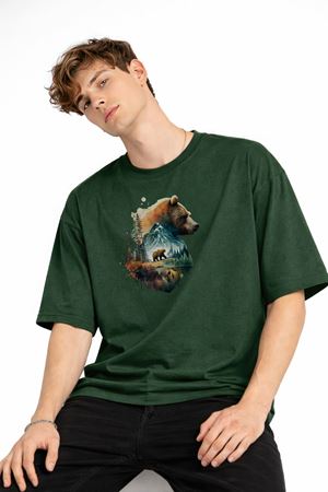 Bear2 - Oversize Tişört HAKI