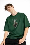 Deer - Oversize Erkek Tişört HAKI