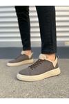 JY204 Flex Bağcıklı Keten Kumaş Erkek Günlük Sneaker Ayakkabı KKT - Kahverengi/Krem