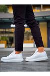 JY814 Axel Bağcıklı Cilt Erkek Günlük Sneaker Ayakkabı CBT Beyaz
