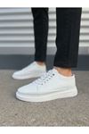 JY0535 Prime Bağcıklı Cilt Erkek Günlük Sneaker Ayakkabı CBT - Beyaz