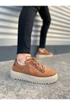 JY502 Bold Bağcıklı Süet Erkek Günlük Sneaker Ayakkabı SKT - Taba