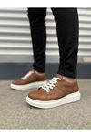 JY151 Boost Bağcıklı Cilt Erkek Günlük Sneaker Ayakkabı CBT - Taba