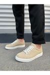 JY165 Elite Bağcıklı Süet Erkek Günlük Sneaker Ayakkabı SBT - Krem