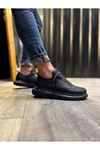 JY914 Drake Bağcıklı Cilt Erkek Günlük Sneaker Ayakkabı CST Siyah