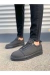 JY152 Cool Bağcıklı Keten Erkek Günlük Spor Klasik Ayakkabı KST - Siyah