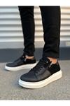 JY155 Warrior Bağcıklı ve Fermuarlı Cilt Süet Erkek Günlük Sneaker Ayakkabı CSBT - Siyah