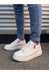 JY155 Warrior Bağcıklı ve Fermuarlı Cilt Erkek Günlük Sneaker Ayakkabı CBT - Beyaz