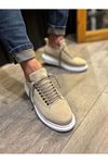 JY914 Drake Bağcıklı Süet Erkek Günlük Sneaker Ayakkabı SBT Krem
