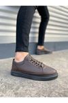JY0535 Prime Bağcıklı Cilt Erkek Günlük Sneaker Ayakkabı CST - Kahverengi