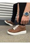 JY151 Boost Bağcıklı Cilt Erkek Günlük Sneaker Ayakkabı CBT - Taba