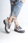 AGATHA Bağcıklı Fermuarlı Ortopedik Taban Kadın Sneaker Spor Ayakkabı CGT - Krem