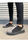 JY007 Alba Bağcıksız Süet Erkek Günlük Sneaker Ayakkabı SST Gri/Siyah
