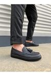 JY153 Bloom Bağcıksız Püsküllü Cilt Erkek Günlük Spor Klasik Ayakkabı CST - Siyah